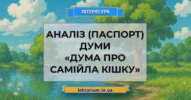 Аналіз (паспорт) думи «Дума про Самійла Кішку»