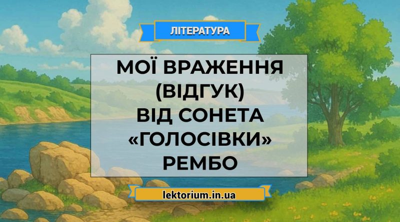 Мої враження (відгук) від сонета «Голосівки» Рембо