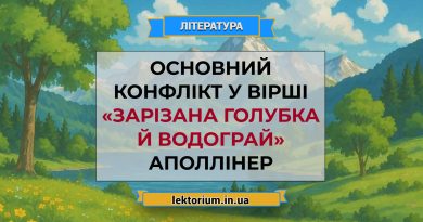 Основний конфлікт у вірші «Зарізана голубка й водограй» Аполлінер