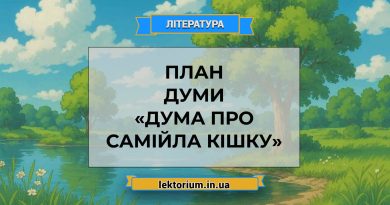 План думи «Дума про Самійла Кішку»