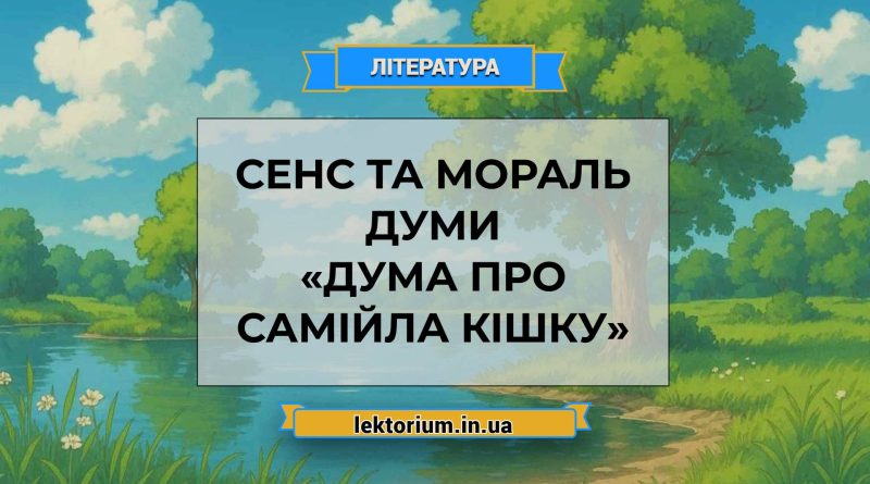 Сенс та мораль думи «Дума про Самійла Кішку»