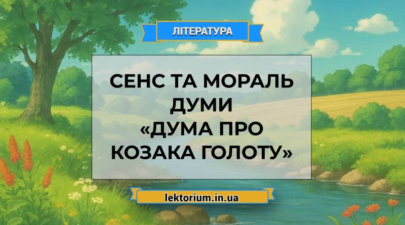 Сенс та мораль думи «Дума про козака Голоту»