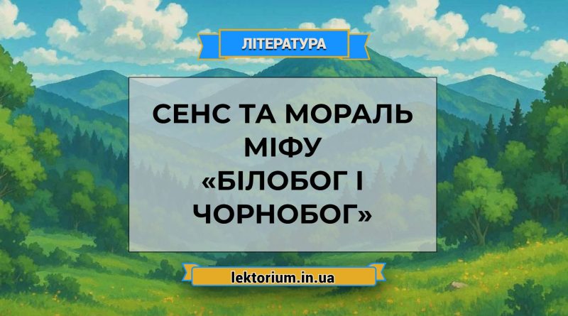 Сенс та мораль міфу «Білобог і Чорнобог»