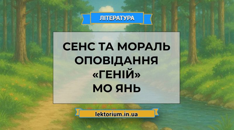 Сенс та мораль оповідання «Геній» Мо Янь