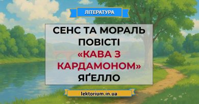 Сенс та мораль повісті «Кава з кардамоном» Яґелло