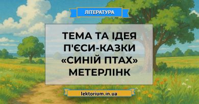 Тема та ідея п'єси-казки «Синій птах» Метерлінк