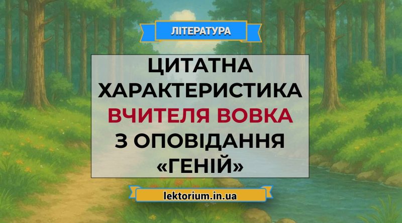Цитатна характеристика вчителя Вовка з оповідання «Геній»