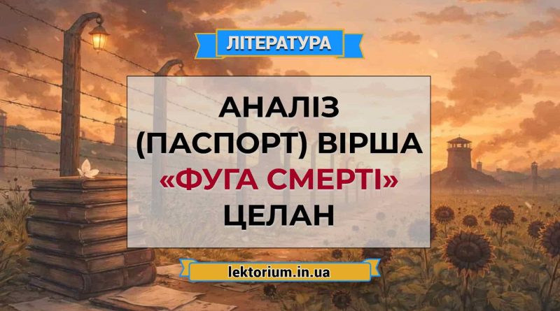 Аналіз (паспорт) вірша «Фуга смерті» Целан (1)