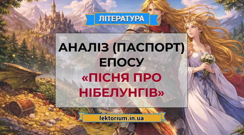 Аналіз (паспорт) епосу «Пісня про Нібелунгів»