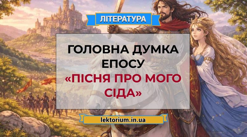 Головна думка епосу «Пісня про мого Сіда»