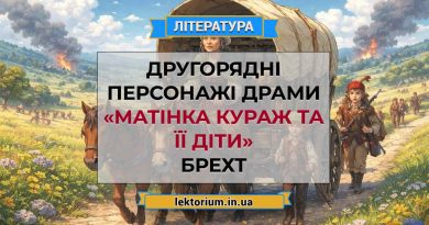 Другорядні персонажі драми «Матінка Кураж та її діти» Брехт