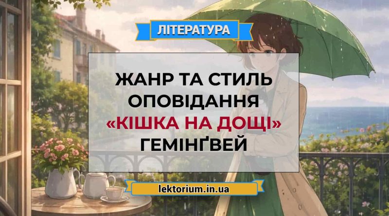 Жанр та стиль оповідання «Кішка на дощі» Гемінґвей
