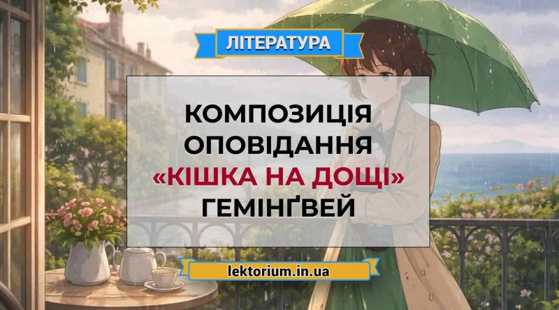 Композиція оповідання «Кішка на дощі» Гемінґвей