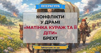 Конфлікти у драмі «Матінка Кураж та її діти» Брехт
