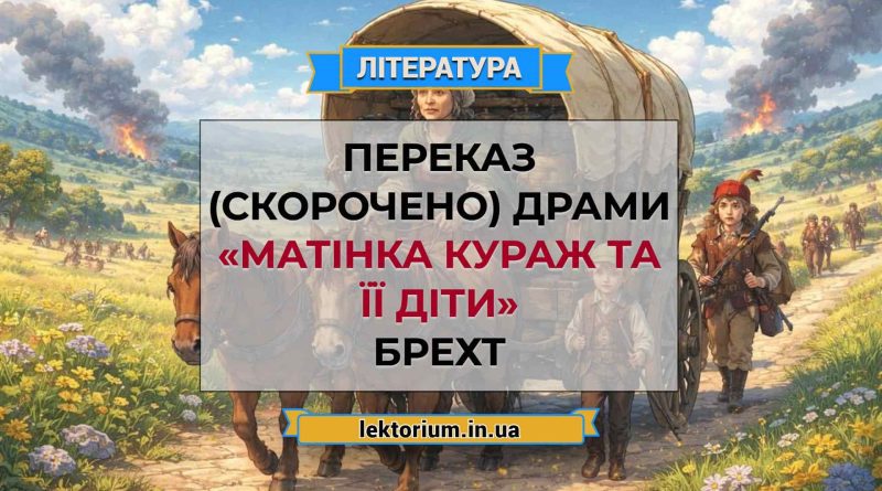 Переказ (скорочено) драми «Матінка Кураж та її діти» Брехт