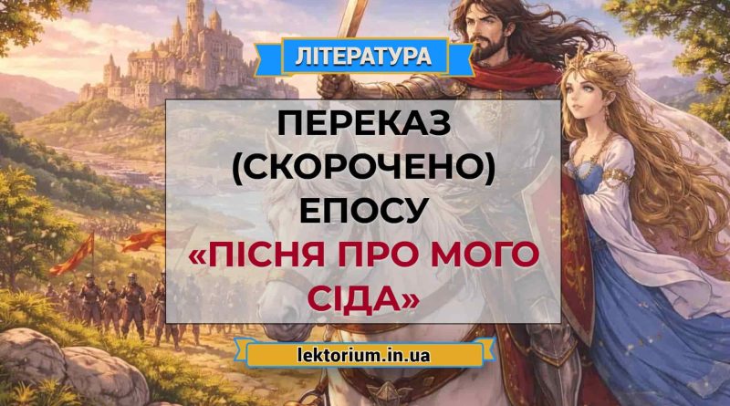 Переказ (скорочено) епосу «Пісня про мого Сіда»