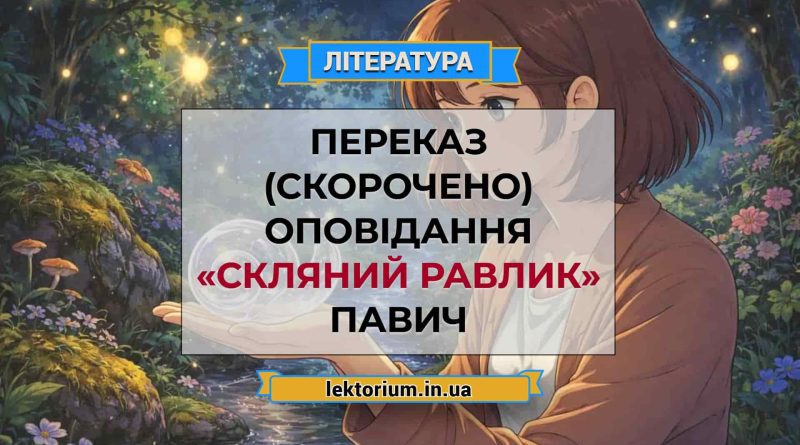 Переказ (скорочено) оповідання «Скляний равлик» Павич