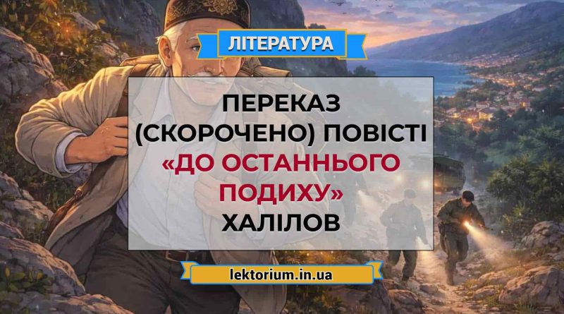 Переказ (скорочено) повісті «До останнього подиху» Халілов