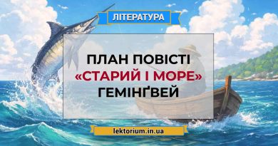 План повісті «Старий і море» Гемінґвей (1)