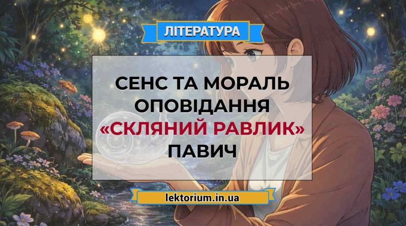 Сенс та мораль оповідання «Скляний равлик» Павич