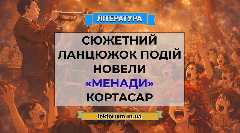 Сюжетний ланцюжок подій новели «Менади» Кортасар