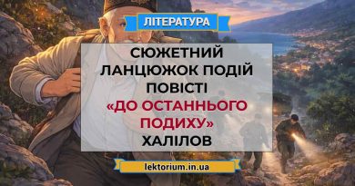 Сюжетний ланцюжок подій повісті «До останнього подиху» Халілов