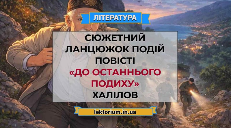 Сюжетний ланцюжок подій повісті «До останнього подиху» Халілов