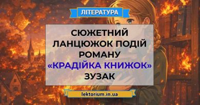 Сюжетний ланцюжок подій роману «Крадійка книжок» Зузак