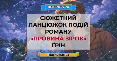 Сюжетний ланцюжок подій роману «Провина зірок» Ґрін