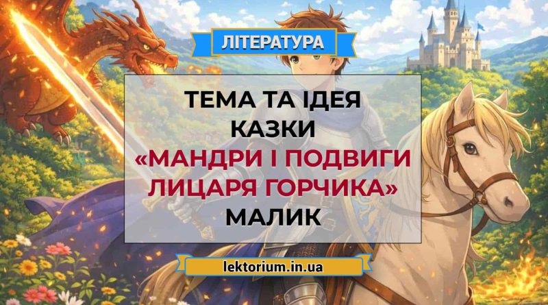 Тема та ідея казка «Мандри і подвиги Лицаря Горчика» Малик