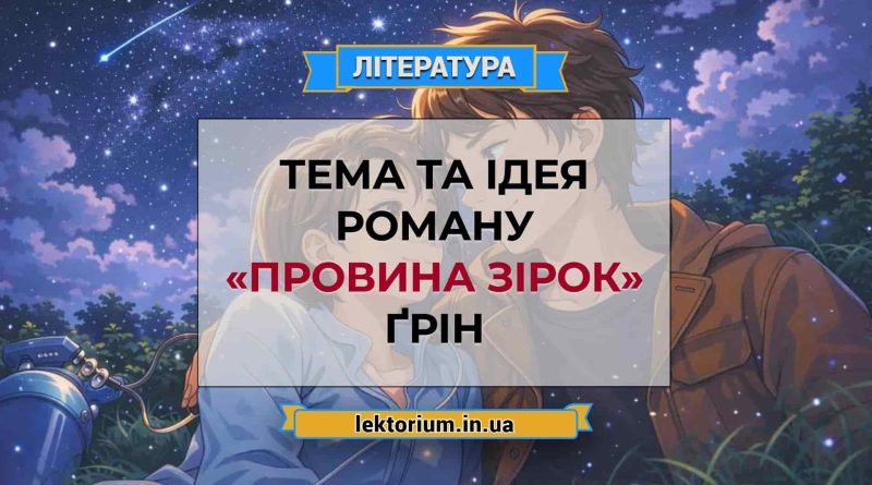 Тема та ідея роману «Провина зірок» Ґрін
