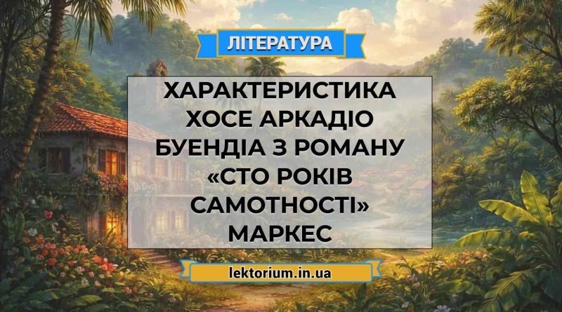 Характеристика Хосе Аркадіо Буендіа з роману «Сто років самотності» Маркес