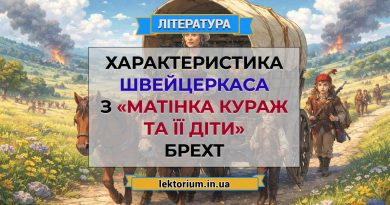 Характеристика Швейцеркаса з «Матінка Кураж та її діти» Брехт