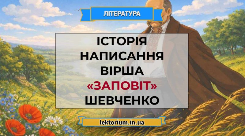 Історія написання вірша «Заповіт» Шевченко