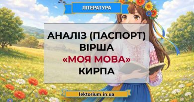 Аналіз (паспорт) вірша «Моя мова» Кирпа