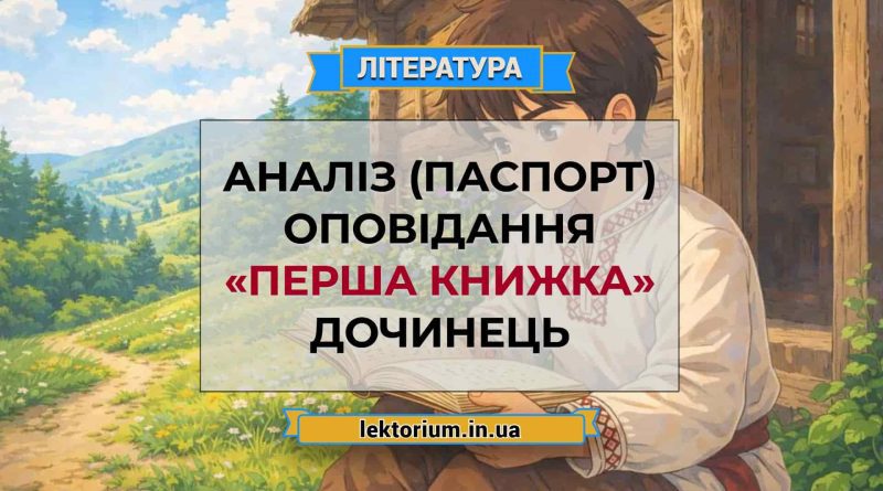 Аналіз (паспорт) оповідання «Перша книжка» Дочинець