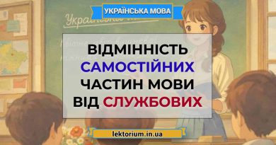 Відмінність самостійних частин мови від службових