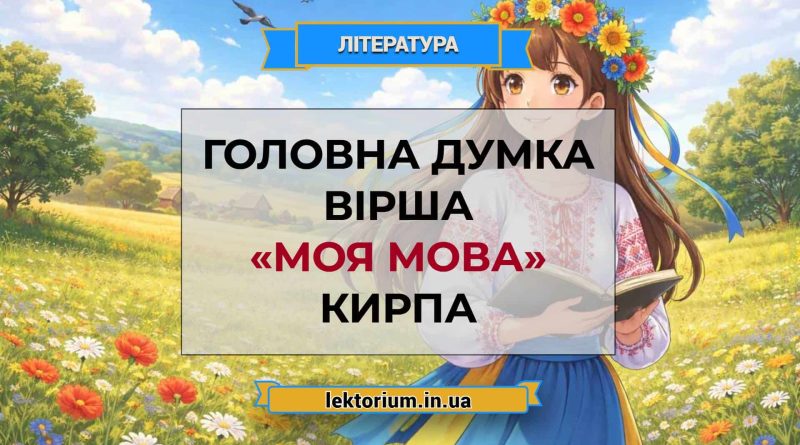 Головна думка вірша «Моя мова» Кирпа