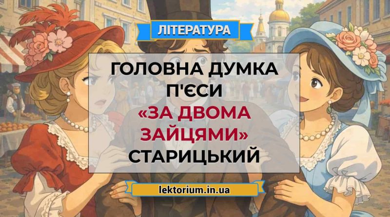 Головна думка п'єси «За двома зайцями» Старицький