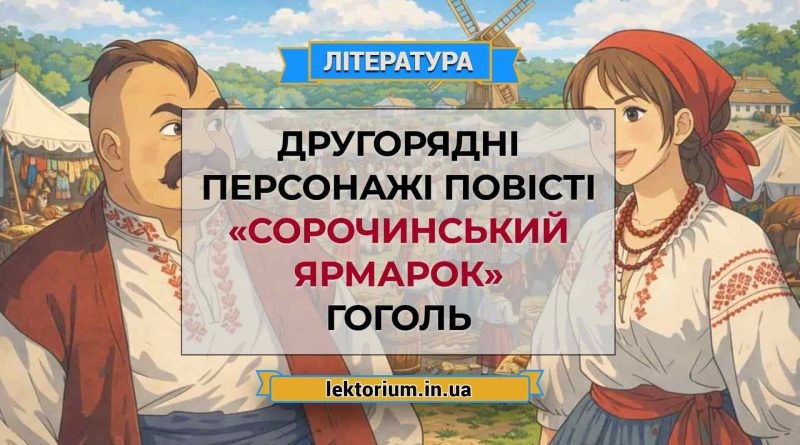 Другорядні персонажі повісті «Сорочинський ярмарок» Гоголь