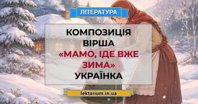Композиція вірша «Мамо, іде вже зима» Українка