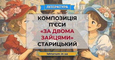 Композиція п'єси «За двома зайцями» Старицький