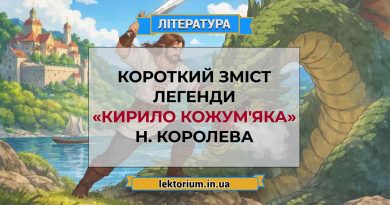Короткий зміст легенди «Кирило Кожум'яка» Н. Королева