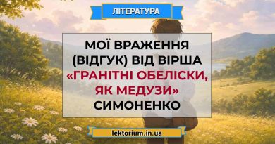 Мої враження (відгук) від вірша «Гранітні обеліски, як медузи» Симоненко