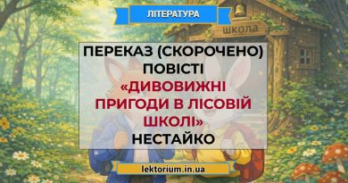 Переказ (скорочено) повісті «Дивовижні пригоди в лісовій школі» Нестайко