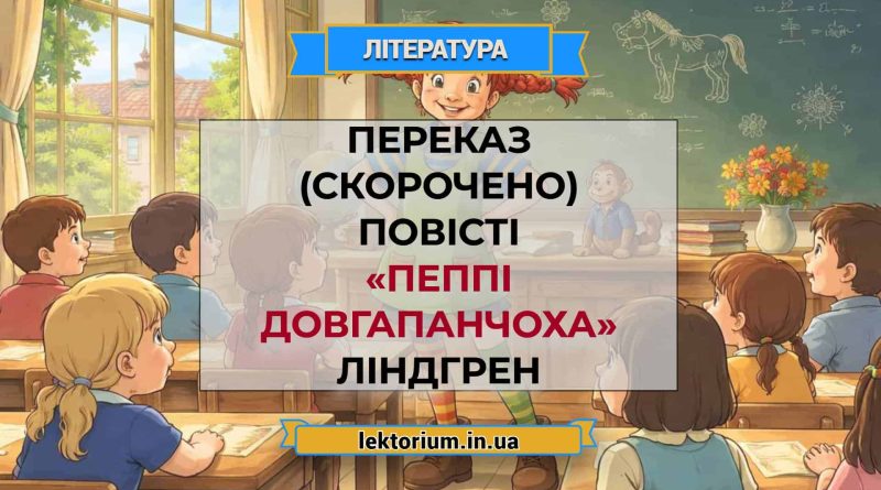 Переказ (скорочено) повісті «Пеппі Довгапанчоха» Ліндгрен