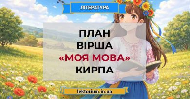 План вірша «Моя мова» Кирпа
