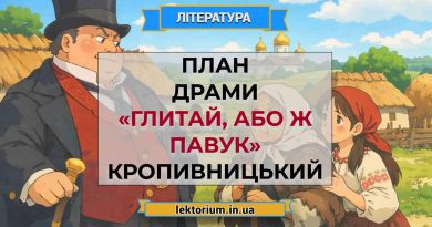 План драми «Глитай, або ж павук» Кропивницький