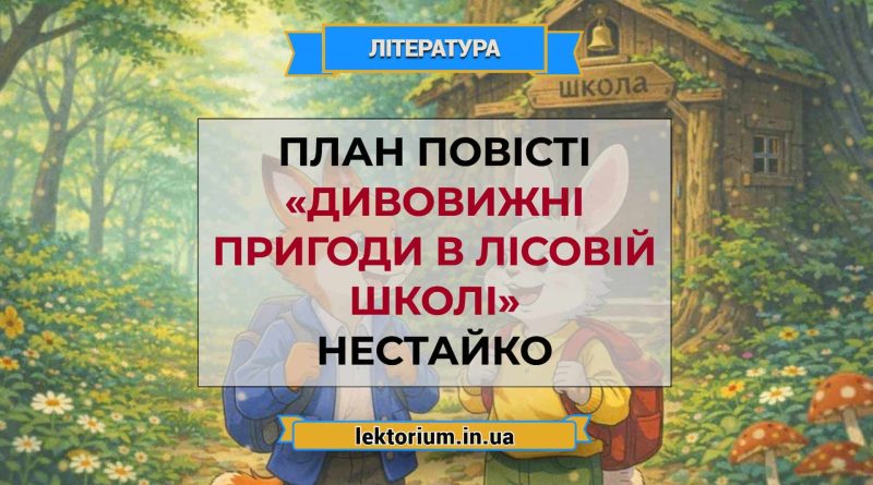 План повісті «Дивовижні пригоди в лісовій школі» Нестайко