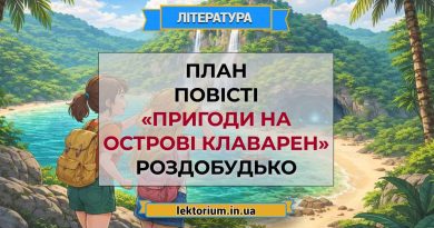 План повісті «Пригоди на острові Клаварен» Роздобудько